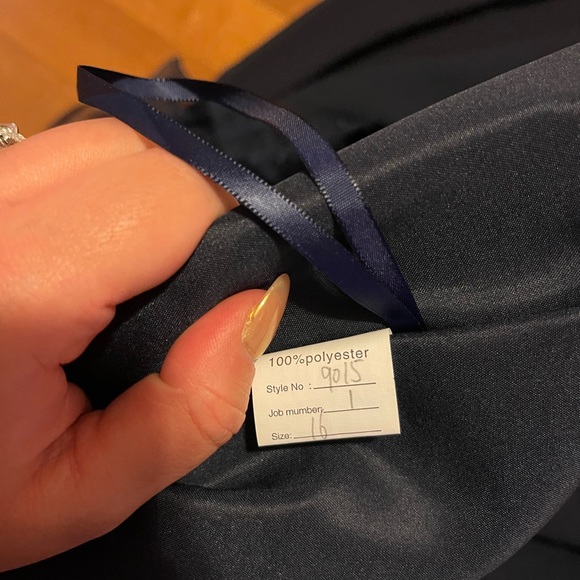 Navy beaded corset back dress - Picture 4 of 6